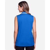 Devon & Jones Ladies' CrownLux Performance™ Plaited Tipped Sleeveless Polo