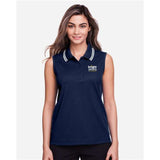 Devon & Jones Ladies' CrownLux Performance™ Plaited Tipped Sleeveless Polo